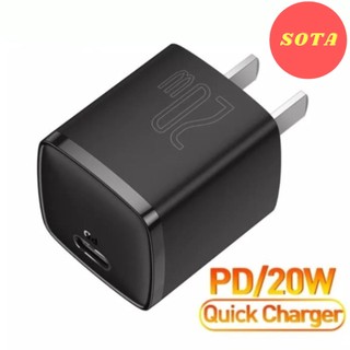 Củ sạc baseus 20w usb c hỗ trợ sạc nhanh type c pd cho iphone 12 pro max 11 mini 8 plus