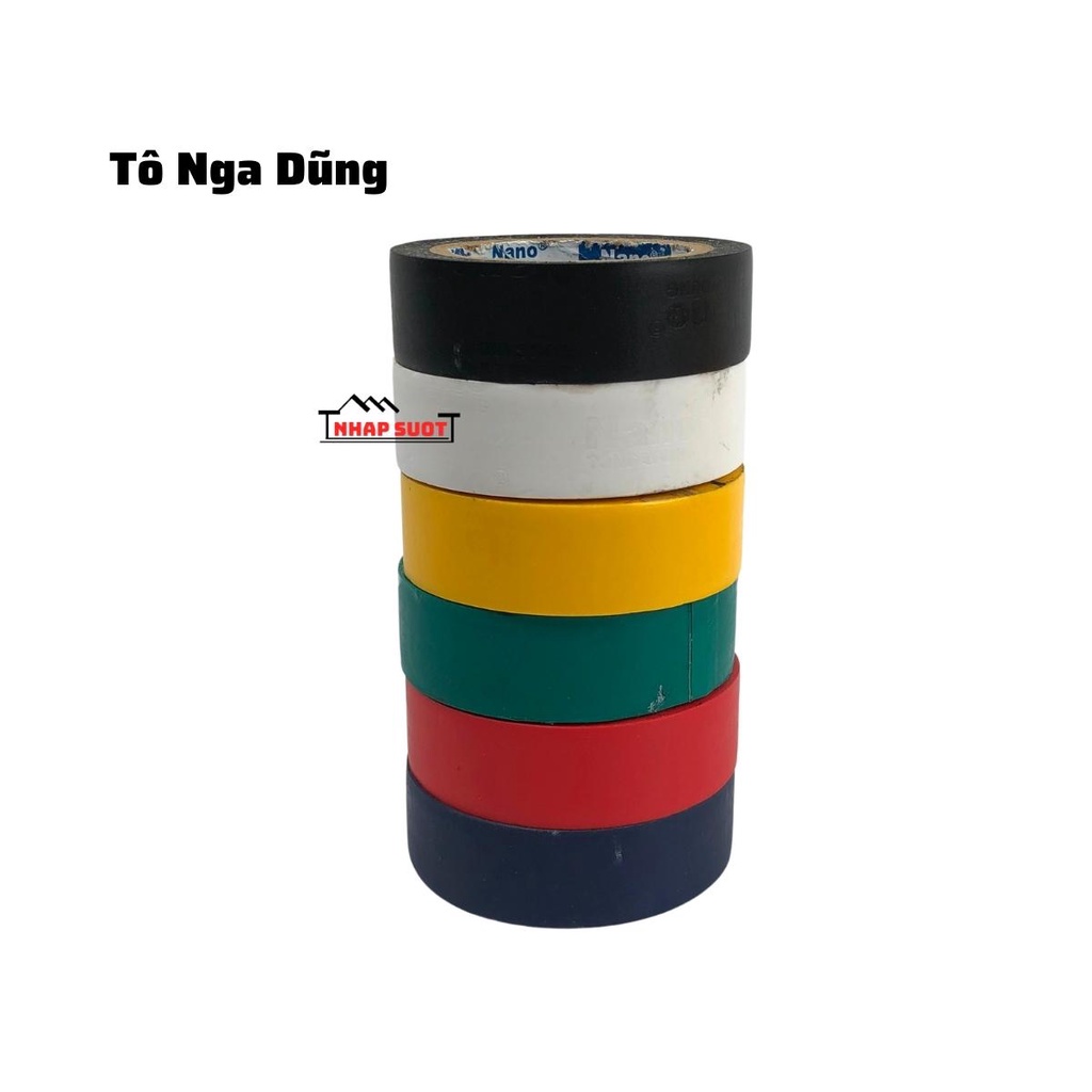 [1 cuộn] Băng dính, băng keo điện PVC Nano TND Tô Nga Dũng tải nhiệt tốt cho ngành điện, khổ rộng 1.8cm, dài 8m (10Yard)