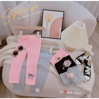 Quần dài bé gái legging size nhí đại chất cotton len mịn đẹp