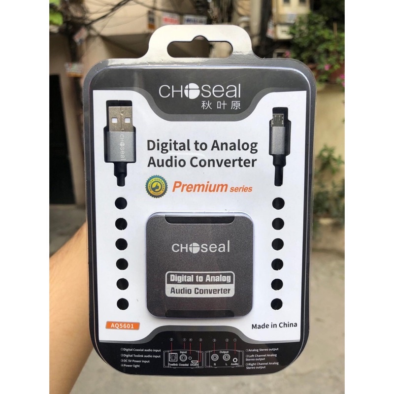 Bộ chuyển đổi âm thanh quang học optical sang AV ra audio Choseal kèm dây quang