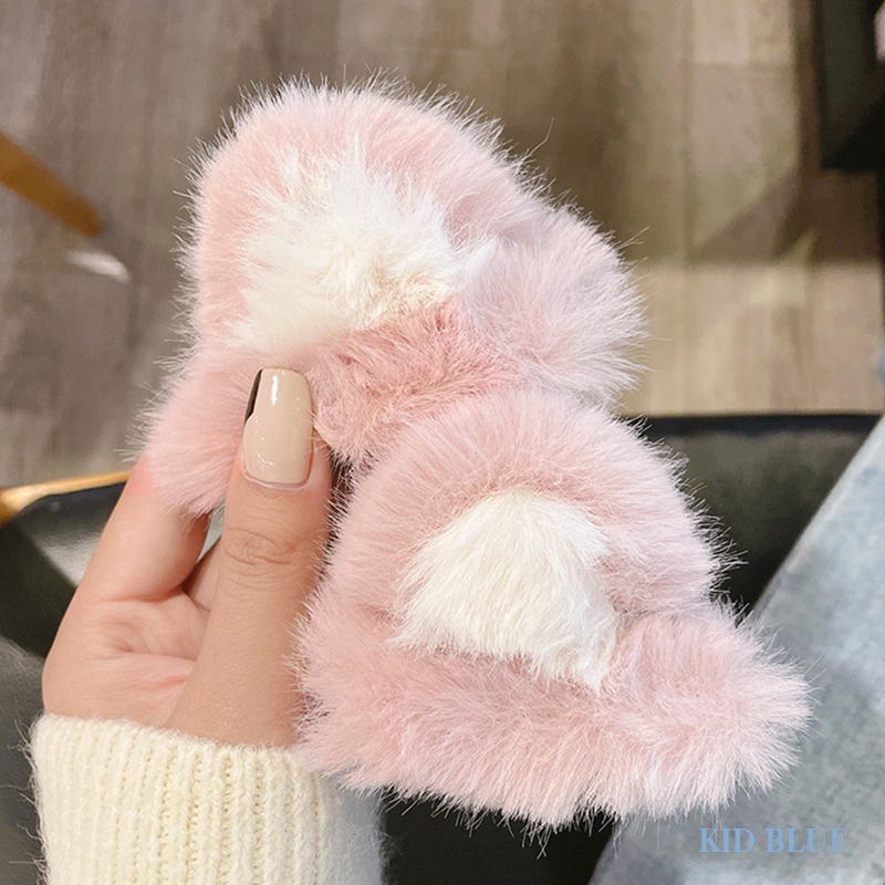 Kẹp Tóc Hình Tai Mèo Bằng Lông Nhung Dễ Thương Xinh Xắn Cho Bé Gái