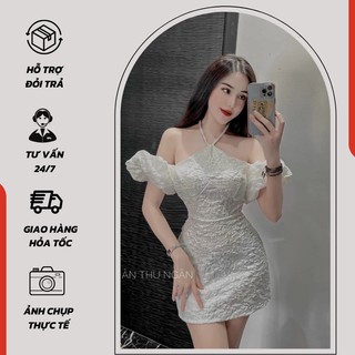 Đầm Trễ Vai Cổ Yếm Chất Gấm Mát Mè Dành Cho Các Nàng Đi Chơi, Đi Tiệc ( Có Mú Ngực ) - 955