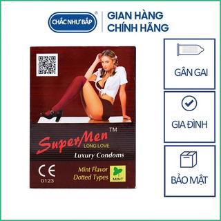 [Giá Rẻ] Bao cao su gia đình Super Men gân gai hộp 10 cái