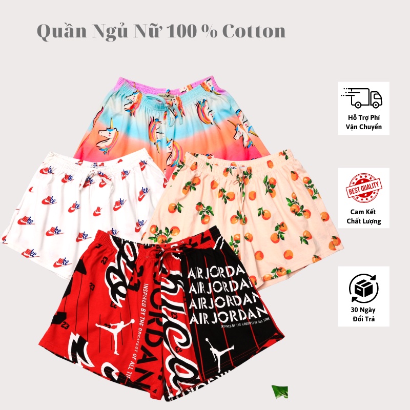 Quần Đùi Nữ, Quần Ngủ, Quần Mặc Nhà Thun Cotton 100% Siêu Đẹp, Co Giãn, Mát Mẻ, Siêu Thoáng Mát AmericanStyle