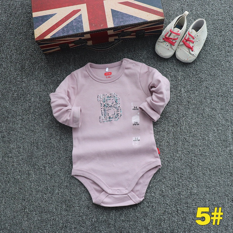 Bodysuit cho bé gái sơ sinh 0-6 tháng SHILAV cotton dài tay áo liền quần body chip cho bé xuất dư