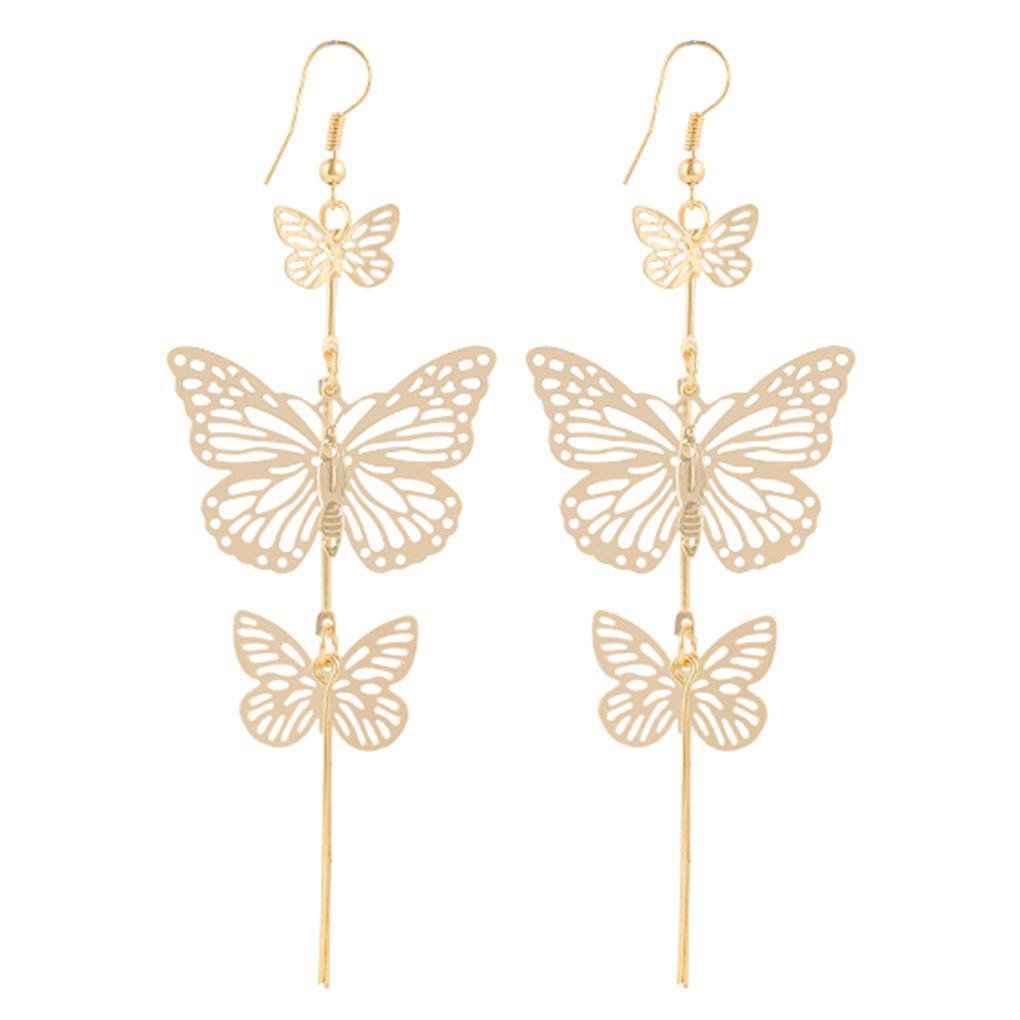 Bông Tai Dạng Tua Rua Dài Hình Bướm 1 / 2 / 3 / 5 Cho Nữ