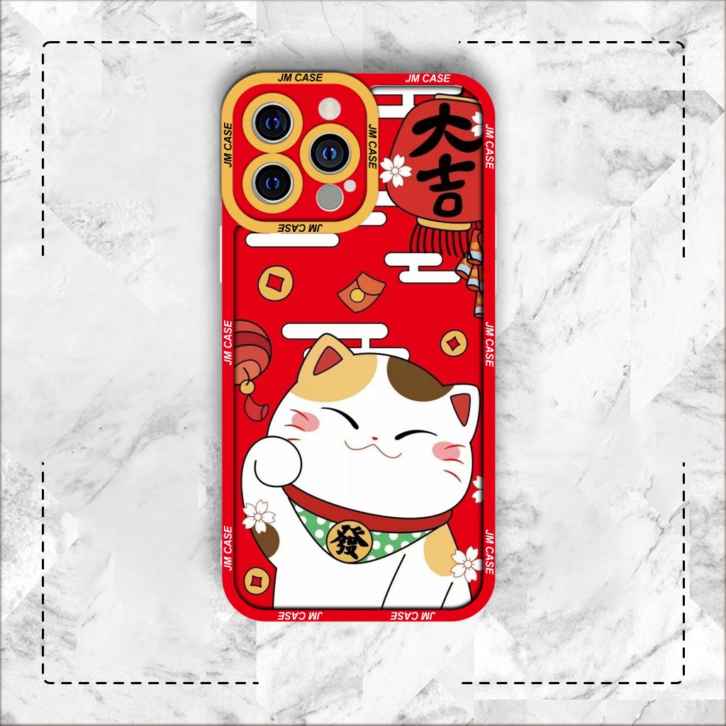 Ốp lưng iphone cạnh vuông JMCase Mèo Thần Tài Tết 2023 6plus/6s/6splus/7/7plus/8/8plus/x/xs/11/12/pro/max/plus/promax