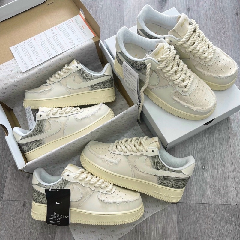 Giày AF1 Dây Thừng, Giày AIR FORCE 1 Dây Thừng nam nữ Bản Mới 2022 Cao Cấp Fullbox Bill
