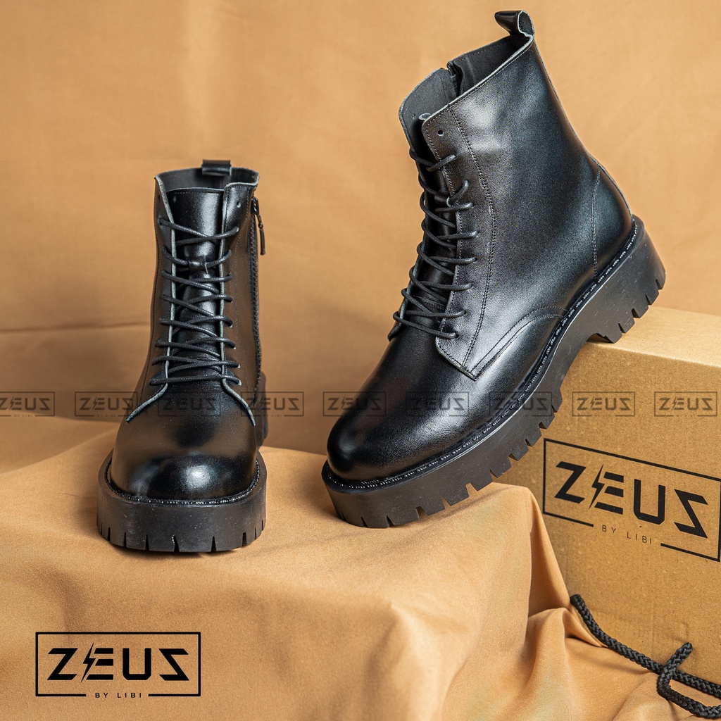 Giày Combat Boots Cao Cấp, Giày Nam Cao Cổ Buộc Dây, Giày Tăng Chiều Cao Nam Nữ Unisex