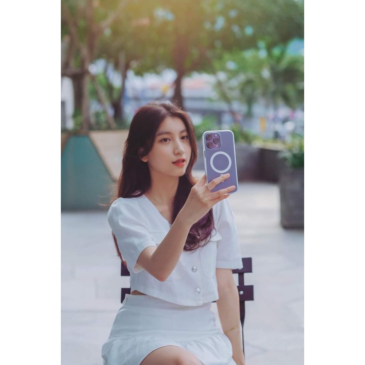 Ốp Lưng iP 14 Pro Max Plus Điện Thoại Hỗ Trợ Sạc Không Dây Trong Suốt Chống Sốc 4 Góc - Minh An Saigon