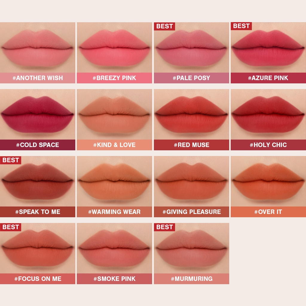 Son lì 3CE mịn màng thiết kế vỏ màu trong suốt đẹp mắt 3CE Soft Matte Lipstick 3.5g | Official Store Lip Make up Cosmetic