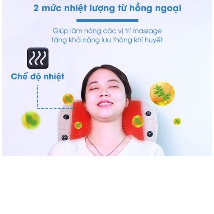 Gối massage,máy massage, máy mát xa lưng vai và cổ hồng ngoại SA-L16