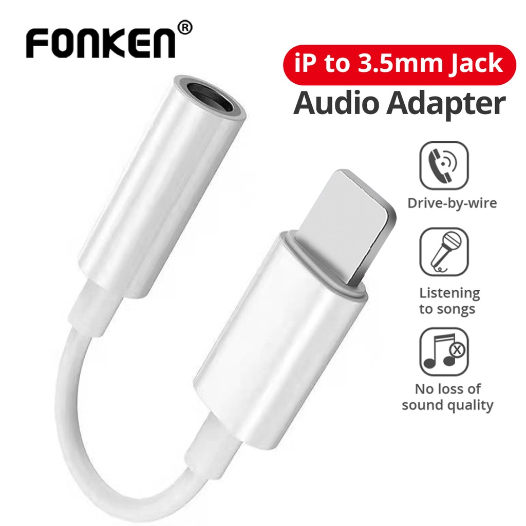 Cáp Chuyển Đổi Âm Thanh FONKEN Bluetooth Đầu Cắm 3.5mm Sang Cổng 3.5mm Cho Điện Thoại iP