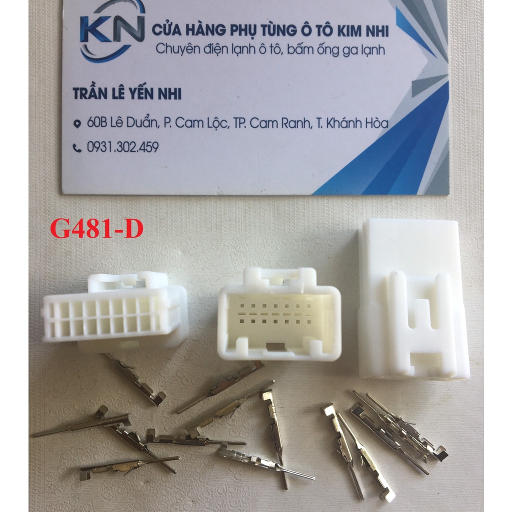 G481-Giắc cắm đầu nối dây điện ô tô khởi động 14 lỗ 0.7mm màu trắng