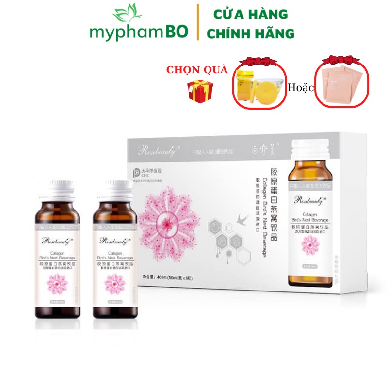 Nước Uống Collagen Yến Trắng Da Rose Beauty, Hỗ Trợ Sáng Da, Giảm Lão Hóa Da