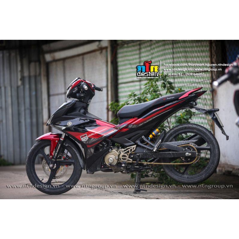 TEM RỜI mẫu Y15ZR 2022 họa tiết bắt mắt cho Exciter 150 đỏ đen