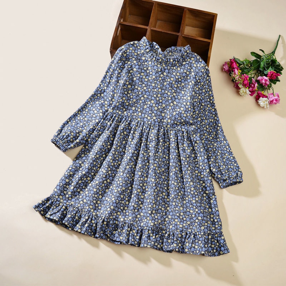 BEAR LEADER Đầm Công Chúa Dáng Chữ A Tay Dài Vải Cotton Thời Trang Mùa Thu 2022 Mới Cho Bé Gái