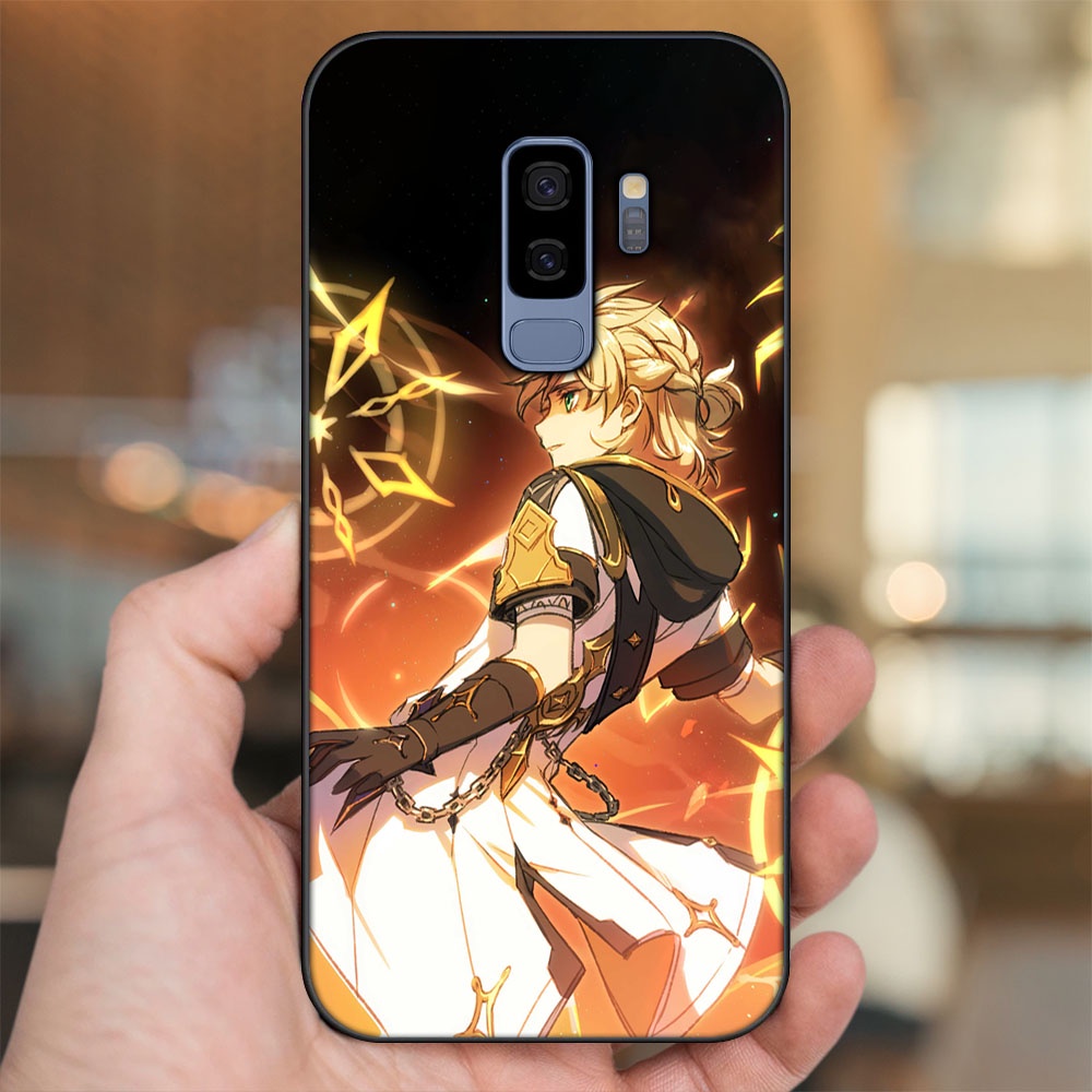 Ốp lưng Samsung S9 Plus viền đen in hình Albedo Genshin Impact