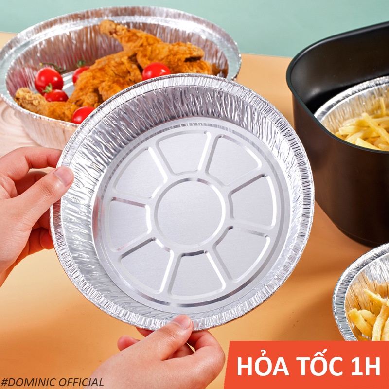 Khay Giấy Bạc Nồi Chiên Không Dầu Set 10 Cái Lót Nồi Nướng Bánh Thực Phẩm Chống Dính Tiện Dụng