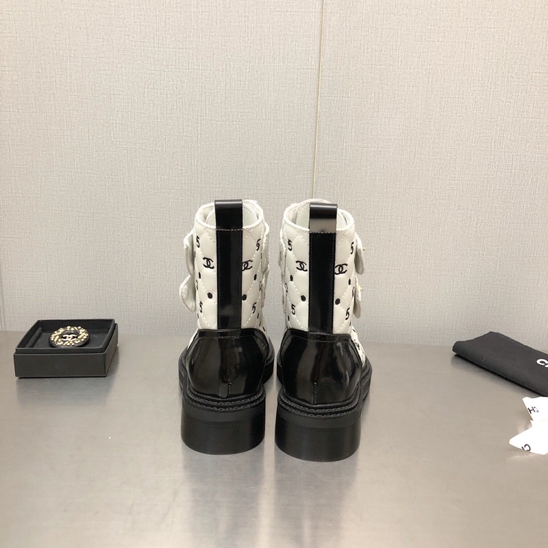 Giày bốt thời trang nữ cao cấp da thật logo Channel CN