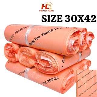 Túi gói hàng hồng đào in chữ thank you cao cấp size 30x42 TUIGOIHANGHL