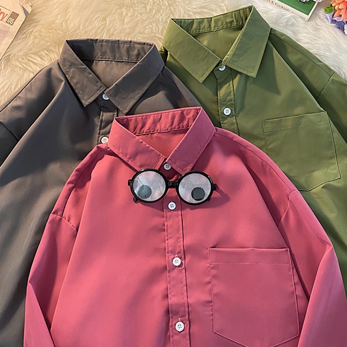 Áo sơ mi SUXI tay dài dáng rộng đơn giản phong cách Hàn Quốc thời trang xuân thu dành cho nữ