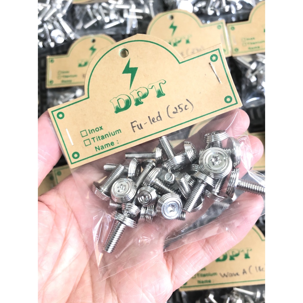 Bộ ốc áo mẫu Thái Inox 304 cho xe Future Led (25 con)