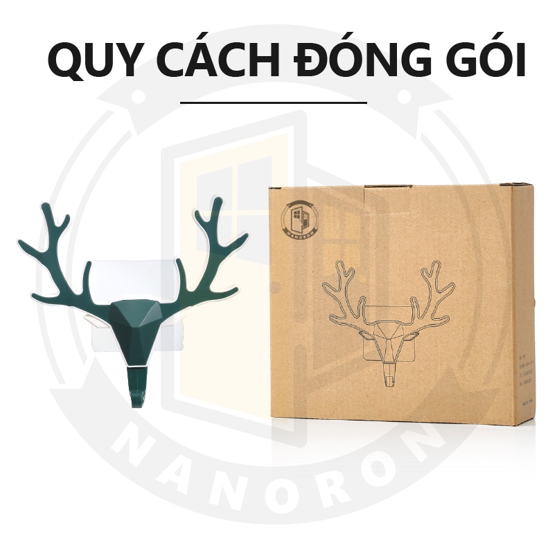 Móc treo dán tường đa năng hình đầu hươu ⭐ Treo chìa khóa đa năng chịu lực tốt treo tường chắc chắn NANORON