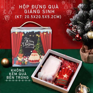 Hộp Noel dùng đựng quà tặng, bánh kẹo - tặng kèm thiệp Noel (Mẫu ngẫu nhiên)