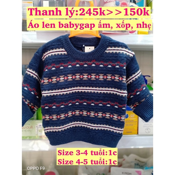 Thanh lý ao len babygap size 3-5 tuổi