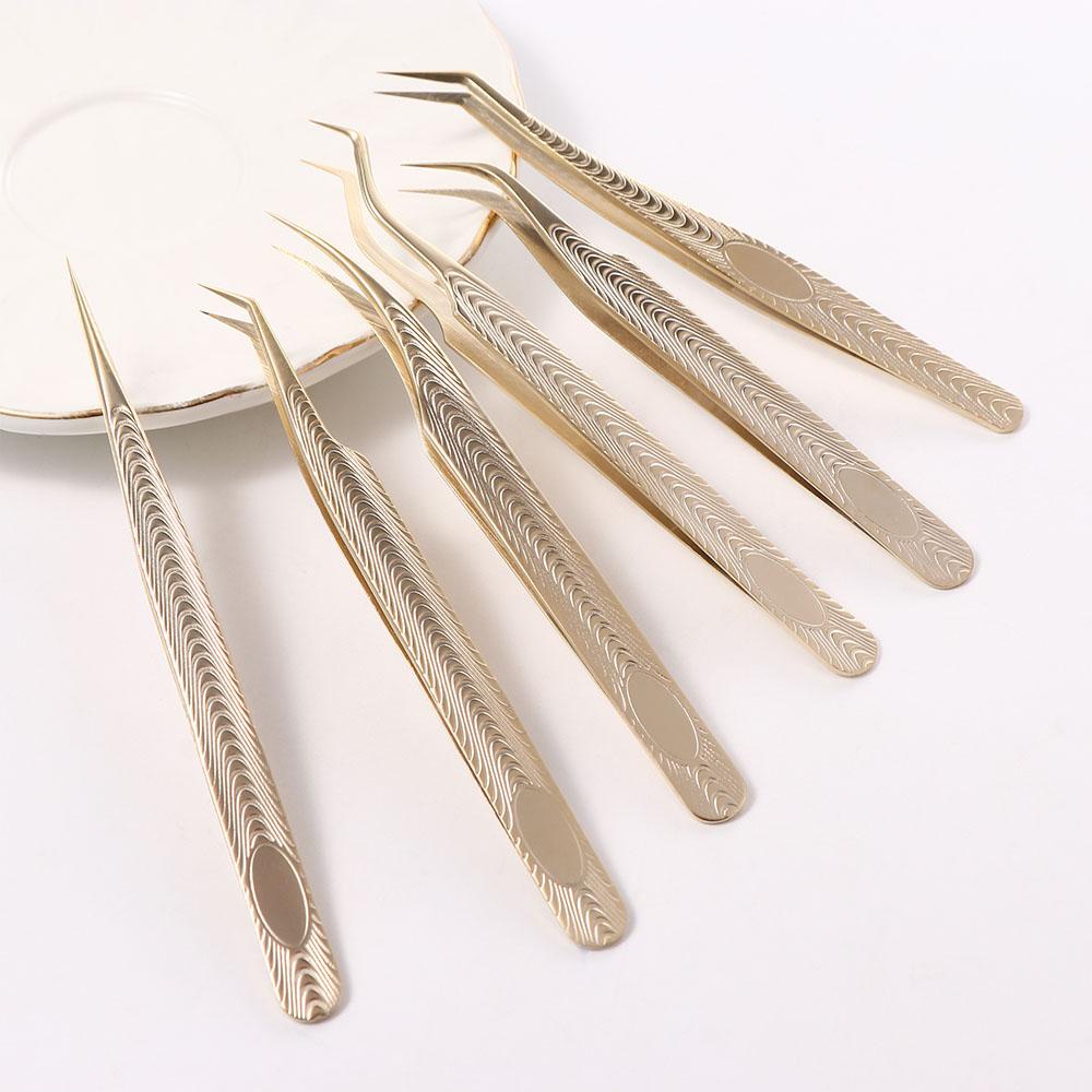 Nhíp Gắn Lông Mi Giả Cong Bằng Thép Không Gỉ Chất Lượng Cao