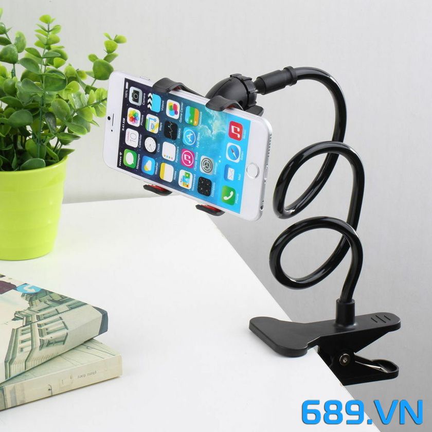 Kẹp điện thoại xoắn ốc đuôi khỉ xoay 360 độ, Giá đỡ kẹp điện thoại techfad đa năng xem film, live stream tiện dụng (sỉ l