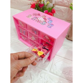 🌻 HỘP ĐỰNG ĐỒ 9 Ô KITTY 🎀 KITTY HOUSE