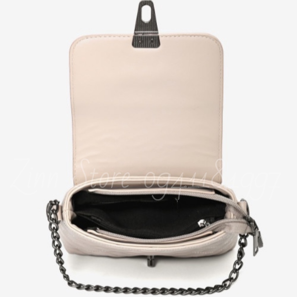 Túi Đeo Chéo Đeo Vai Dáng Vuông Khóa Xoay Phối Dây Xích Siêu Xinhh TTX159