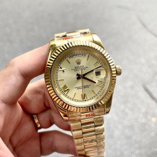 Đồng hồ nam rolex day-date sapphire ra75 vàng la mã máy cơ automatic nhật