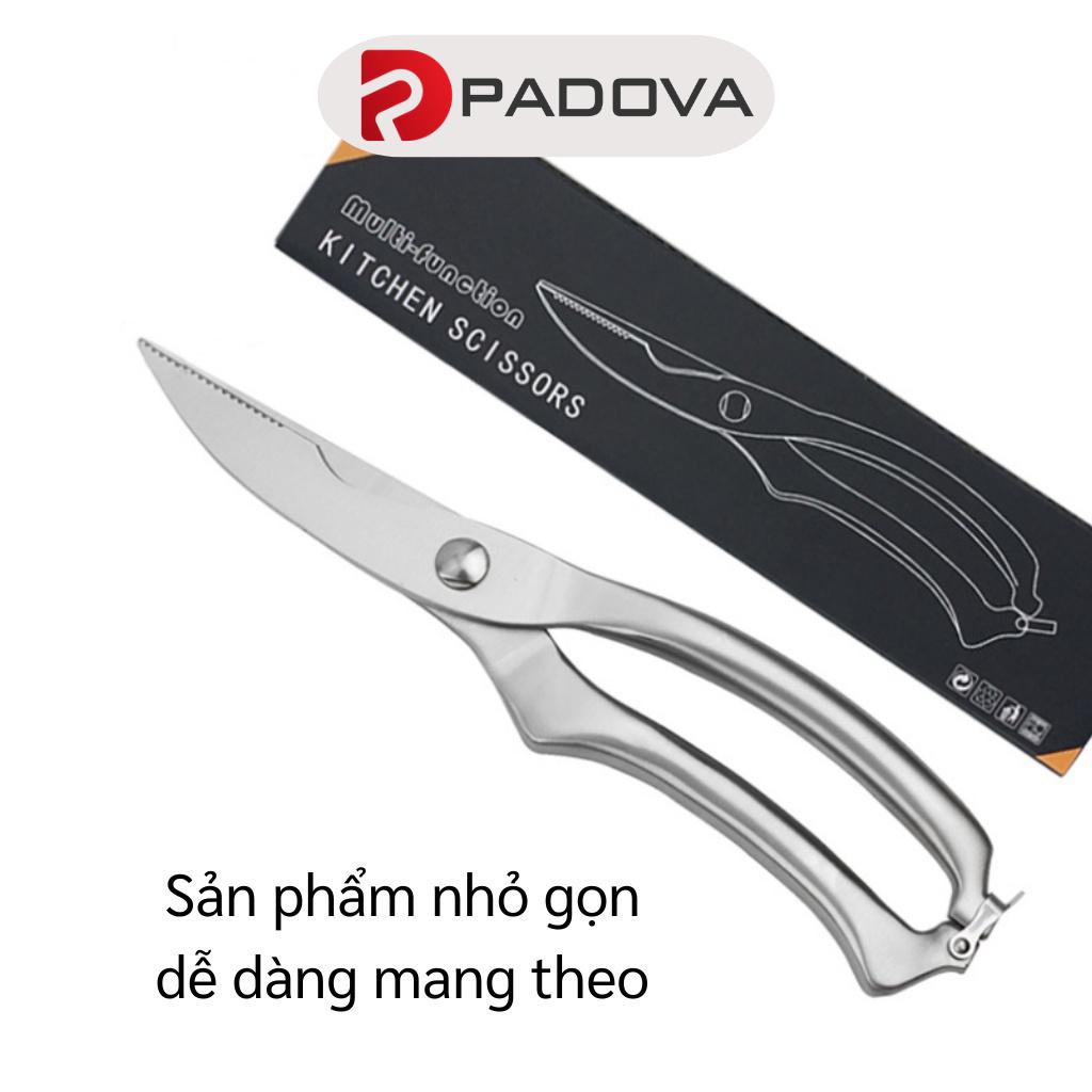 Kéo Cắt Gà Vịt, Thịt Xương Đa Năng Lưỡi Cong Siêu Bén Có Móc Khóa Cài PADOVA 9447