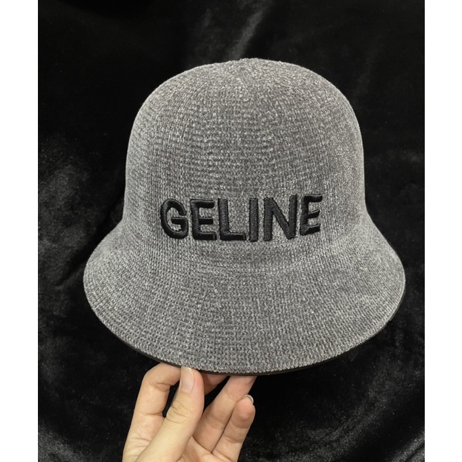 Mũ tai bèo QC  nhung thêu chữ GELINE - Mũ vành nữ