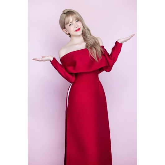 Sỉ SET ÁO TRỄ VAI BẢNG TO TAY DÀI ĐỎ + QUẦN SUÔN TRẮNG ✨