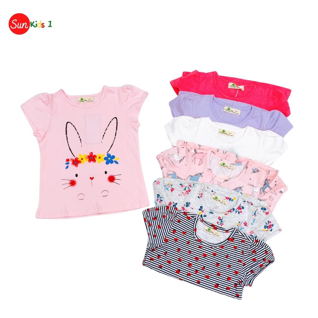 Áo thun cho bé gái size 4-10 tuổi áo phông bé gái chất cotton mềm mát, thấm hút mồ hôi tốt - SUNKIDS1