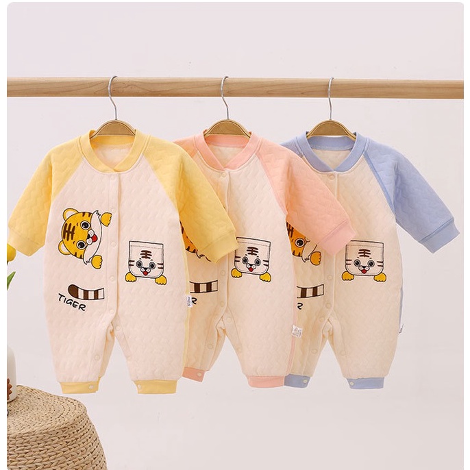 Bodysuit dài tay tay trần bông cho bé trai và bé gái sơ sinh từ 3-14kg, hàng đẹp xuất Hàn - BD74