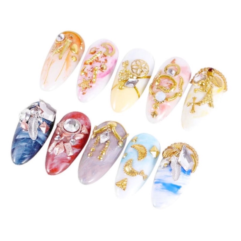 𝗖𝗛𝗔𝗥𝗠 𝗩𝗔̀𝗡𝗚 𝗚𝗢𝗟𝗗 𝟱 𝗠𝗔̂̃𝗨 gắn trang trí móng, #charm_đính_móng, phụ kiện trang trí móng giá rẻ