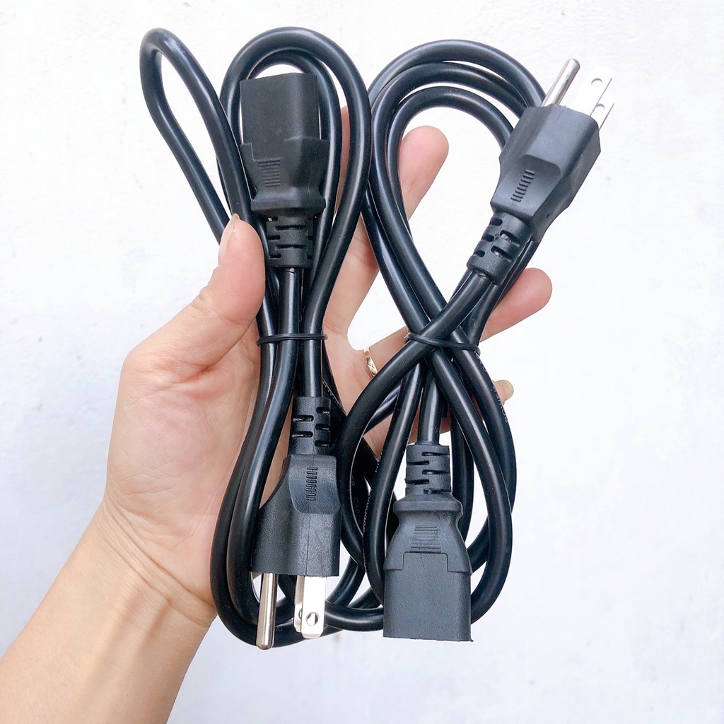 Dây Nguồn Đen PC Máy Tính Để Bàn Văn Phòng Máy In Nồi Cơm Điện 3 Chấu Dài 1.5M Chất Lượng Tốt
