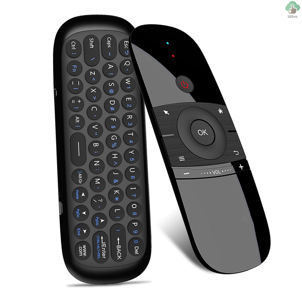 Bàn Phím Và Chuột Không Dây W1 2.4G Cảm Biến Chuyển Động Hồng Ngoại 6 Trục Với Bộ Nhận USB Cho Smart TV Android TV BOX Laptop PC