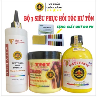 Bộ ba siêu phục hồi Axit béo Plus, Hấp tóc collagen TNT và Keratin thủy phân TNT chuẩn chính hãng - TNT.HAIR