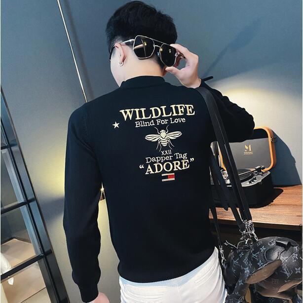 Áo Sweater Dệt Kim Tay Dài Cổ Tròn Thời Trang Thu Đông Cho Nam Giới