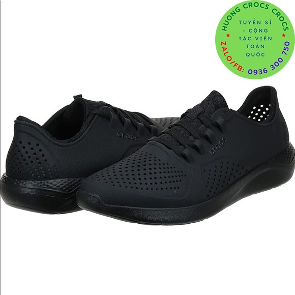 GIÀY NHỰA ĐI MƯA CROCS LITERIDE PACER CHO NAM - NỮ MÀU FULL ĐEN