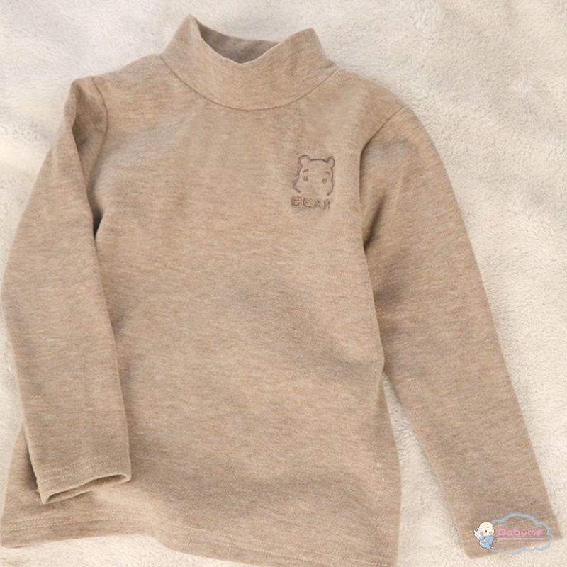Áo Thun Tay Dài Màu Trơn In Họa Tiết Gấu Hoạt Hình Cho Bé Trai Và Gái