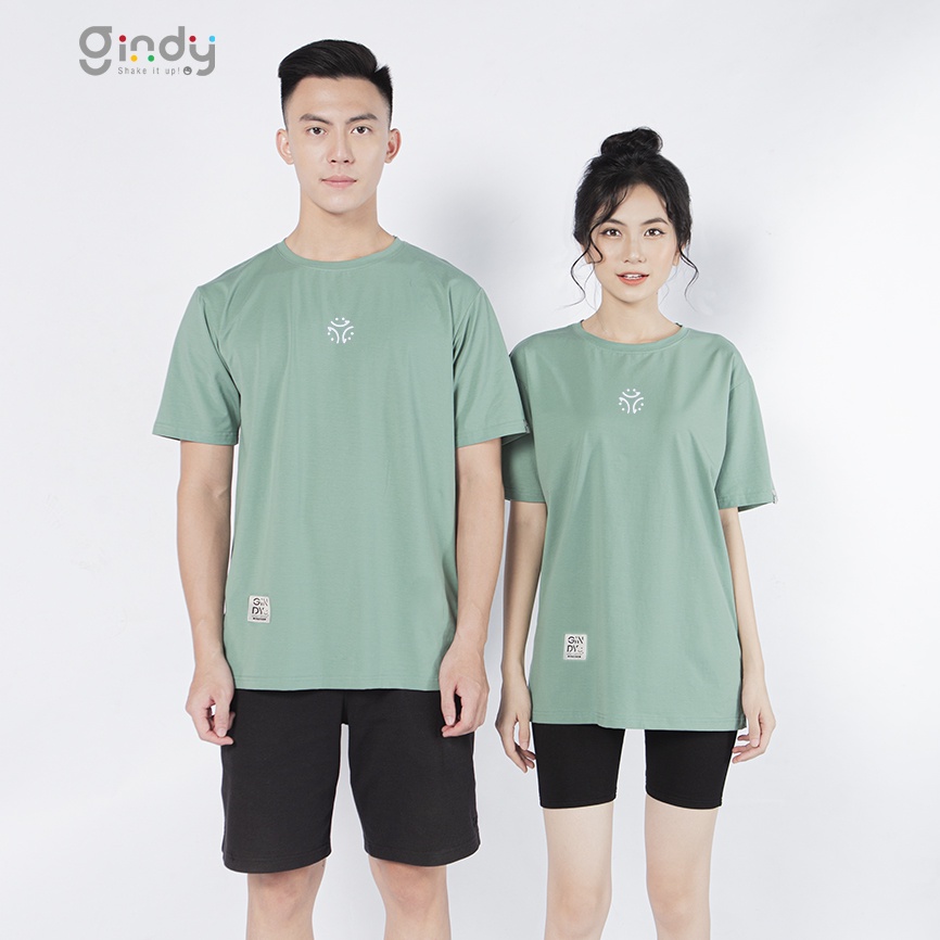 Áo phông thun trơn nam nữ chất cotton GINDY tay lỡ nhiều màu form rộng basic phong cách thời trang unisex A038