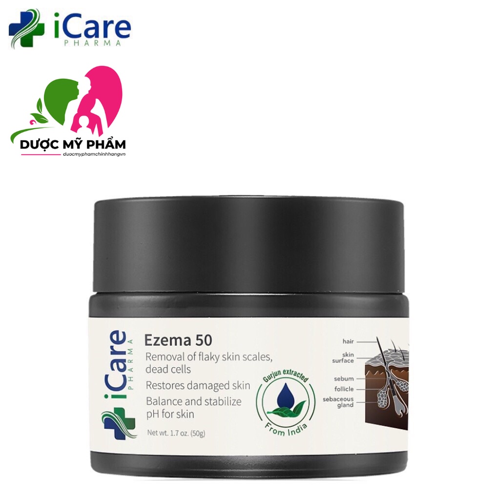 Ezema 50 iCare Pharma Cao dược liệu giảm nấm da đầu chiết xuất từ Gurjun Ấn Độ 50g