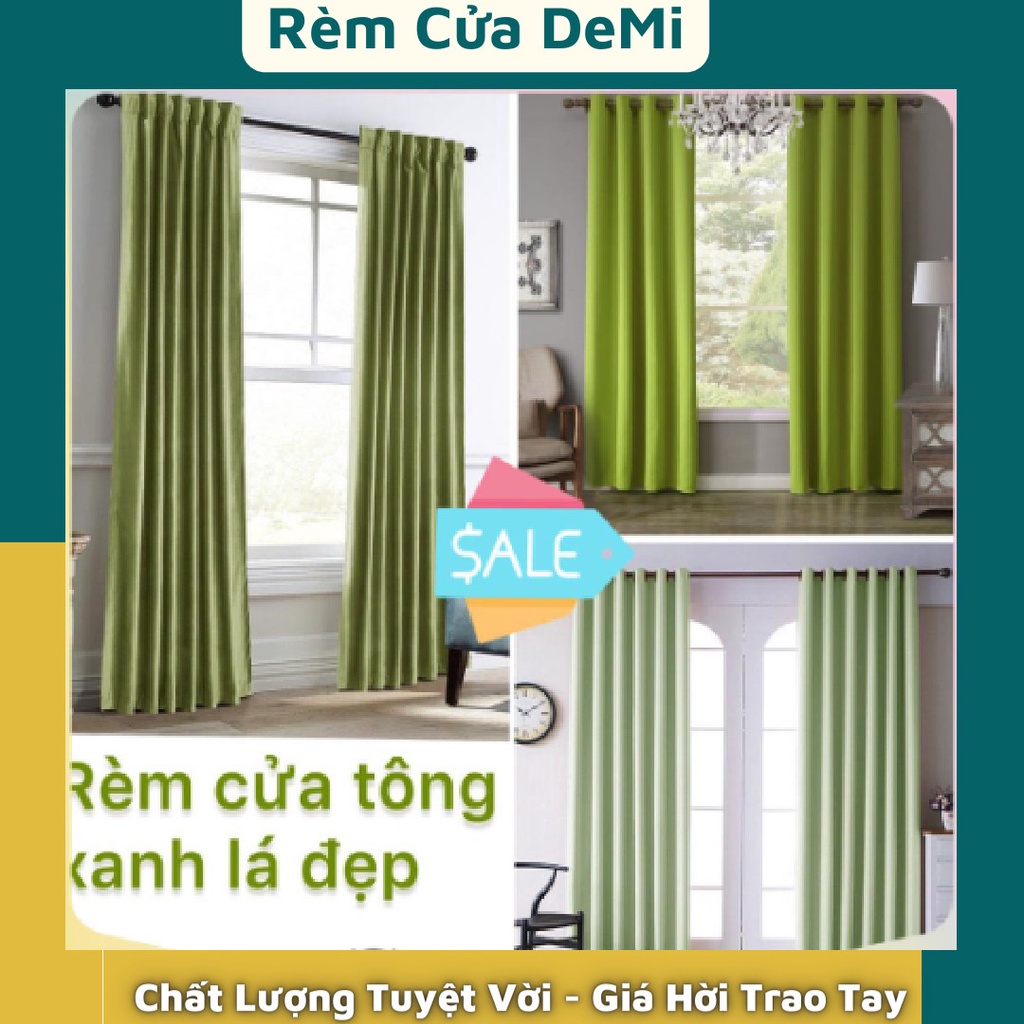 Rèm cửa đi cửa sổ nhiều kích thước sẵn khoen cắt chiều cao miễn phí